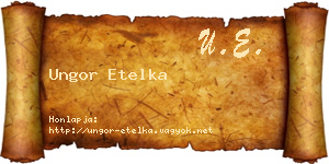 Ungor Etelka névjegykártya